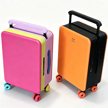 Multi-color Dopamine Fashion Suitcase Zipperless Travel Suitcase