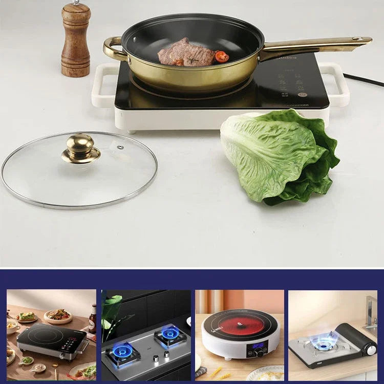 12-Piece Anti-Rust Stainless Steel Cookware Set Non-Stick Kitchenware Including Fry Pan and Cooking Pot for Kitchen Use