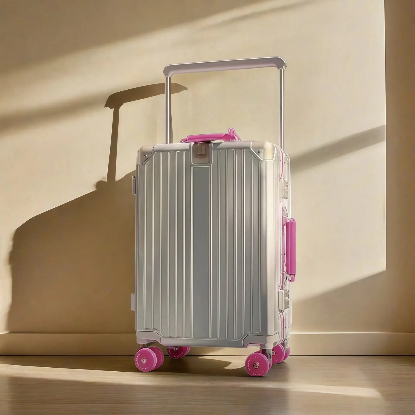 BunnyFly Wide Handlebar Travel Trolley Suitcase with Colorful Silent Wheels TSA Lock Rolling Luggage Large Capacity PC Material