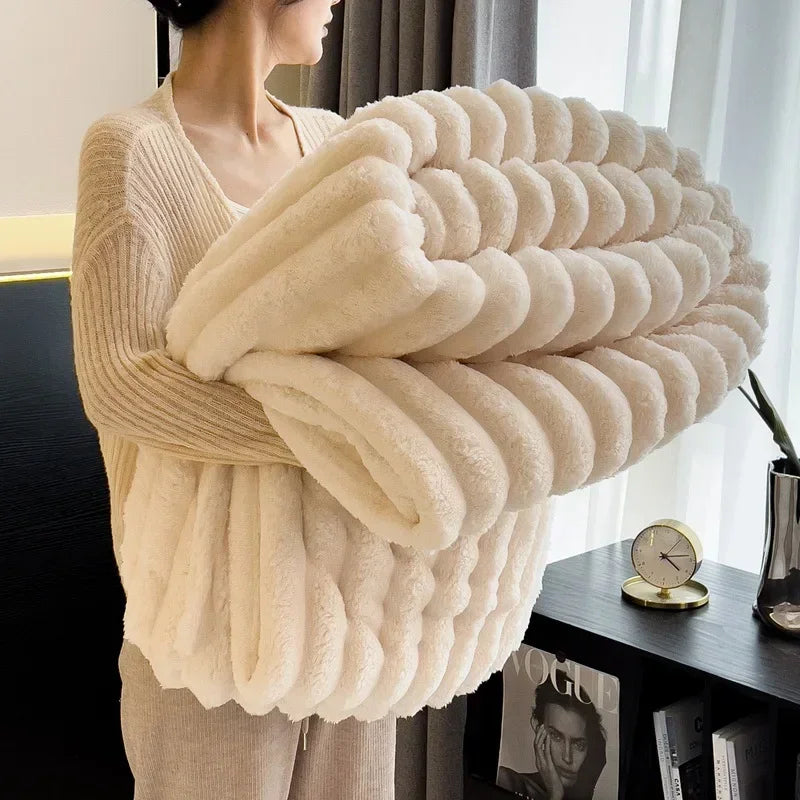 Bedsure Throw Blanket for Couch Thick Warm For Winter Sherpa Cozy Fleece Blanket for Bed Soft All Season Use Picnic Blanket