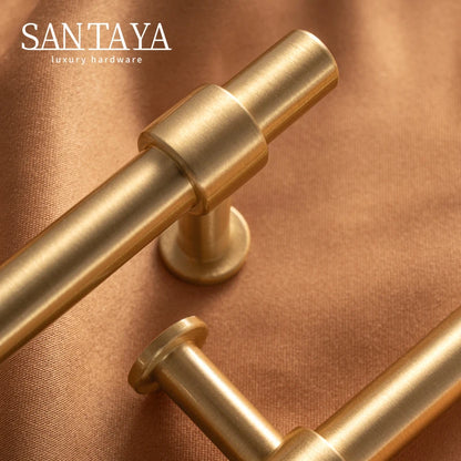 Santaya Solid Brushed Handles Modern Style Brass Pitch 192mm Long Pull Cabinet Knobs Furniture Wardrobe Gold Handle