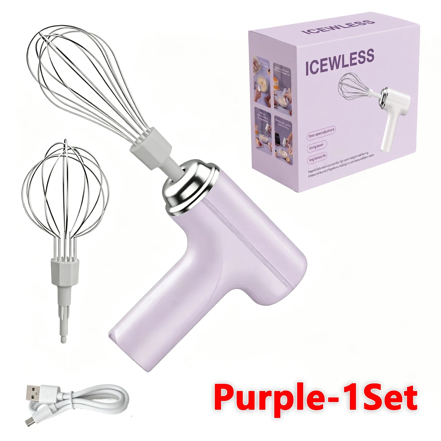 Electric Egg Beater Rechargeable Handheld Wireless Blender Mixer for Baking Cream Cakes Home Kitchen Tool 2026 New