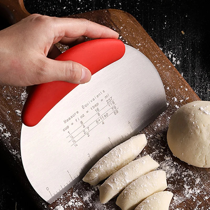 Dough Scraper Stainless Steel Pastry Dough Cutter Semicircular Bench Scraper Cake Bread Pizza Dough Cutter Chopper Baking Tools
