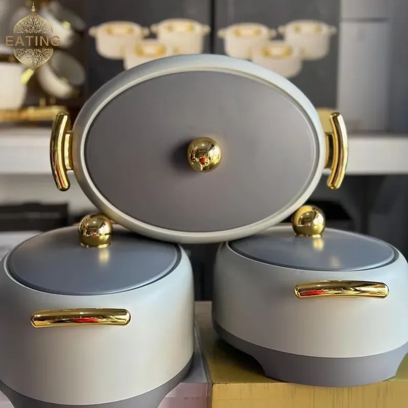 Wholesale Gift 3Pcs Set Thermal Hot Pot Containers Sets for Cookware 2.0L+2.5L+3.0L Food Casserole Food Warmers