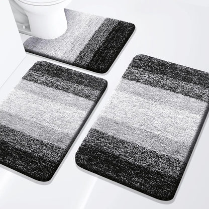 Bathroom Rugs Set 3 Piece, Extra Soft and Absorbent Bath Rugs, Machine Wash Dry Bath Mats for Bathroom, Toilet
