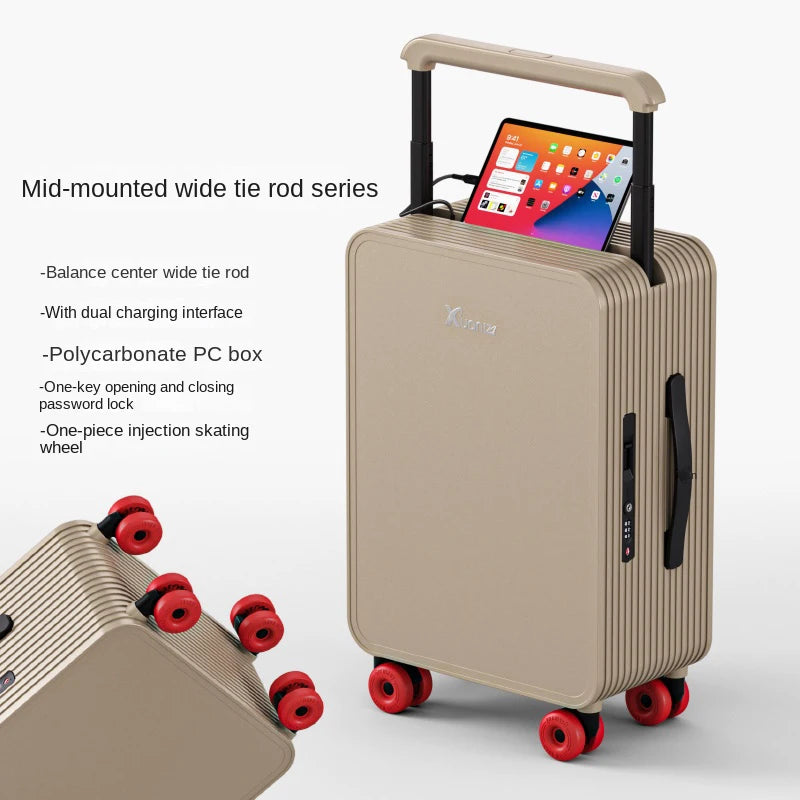 2026 New Centered Wide-Rod 20-Inch Carry-on Bag with Password Lock