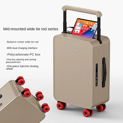 2026 New Centered Wide-Rod 20-Inch Carry-on Bag with Password Lock