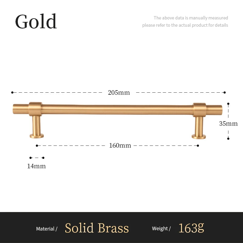 Santaya Solid Brushed Handles Modern Style Brass Pitch 192mm Long Pull Cabinet Knobs Furniture Wardrobe Gold Handle