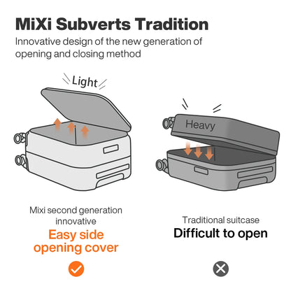 Mixi New PC Aluminum Frame Suitcase Front Opening Rolling Travel Luggage