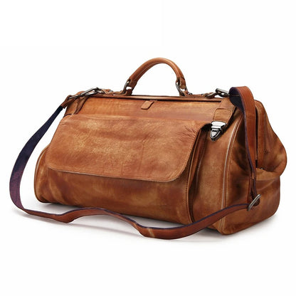 Vintage 100% Genuine Leather Duffel Bag Travel Luggage Bag Doctor Overnight Bag Designer Shoulder Messenger Bag Tote Handbag