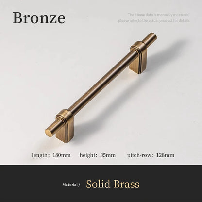Santaya Solid Brass Cabinet Handle and Knob Drawer Knobs T Bar Bedroom Kitchen Handle Hardware / Drawer Pulls Antique Bronze
