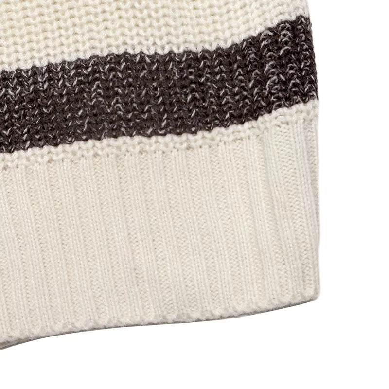 Striped V-Neck Oversized Sweater