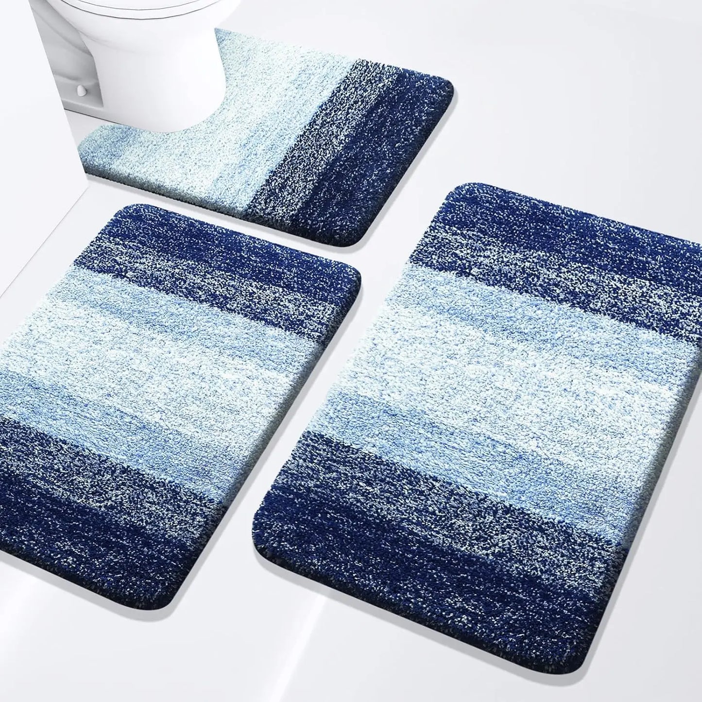 Bathroom Rugs Set 3 Piece, Extra Soft and Absorbent Bath Rugs, Machine Wash Dry Bath Mats for Bathroom, Toilet