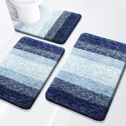 Bathroom Rugs Set 3 Piece, Extra Soft and Absorbent Bath Rugs, Machine Wash Dry Bath Mats for Bathroom, Toilet