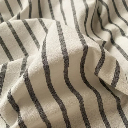 New Shell Edge Pure Cotton Bedding Set Simple Striped Printed Skin Friendly Comforter Cover Sets Washable Non Fading Bed Linens