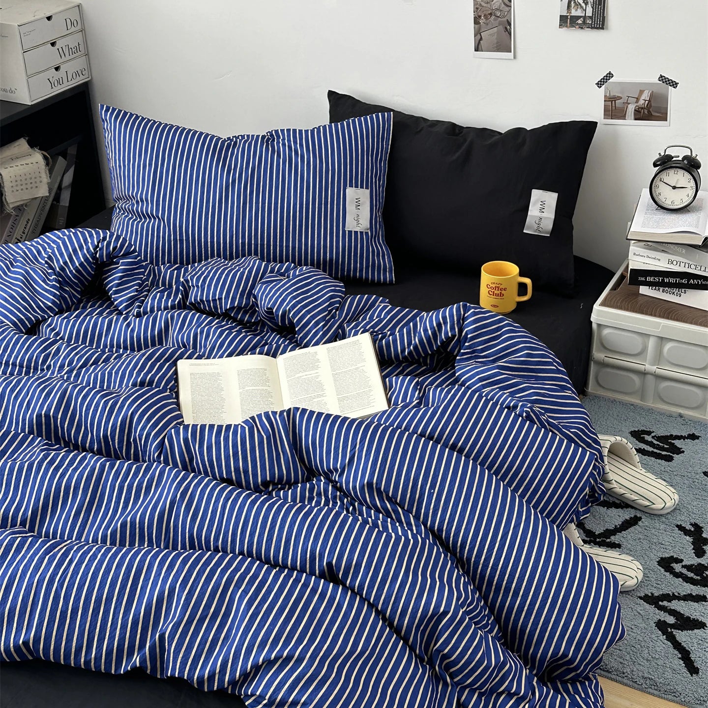 Stripe Bedding Comforter Set with Pillowcase bed sheet Single Full Size Bed Linen Duvet Cover Set Queen/King Double Single Bed