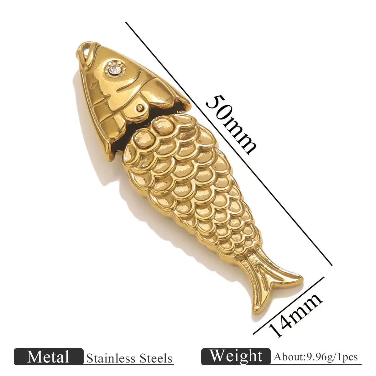 Bohemian Style Spring/Summer Colorful Natural Stone Necklace with Stainless Steel Fish Pendant