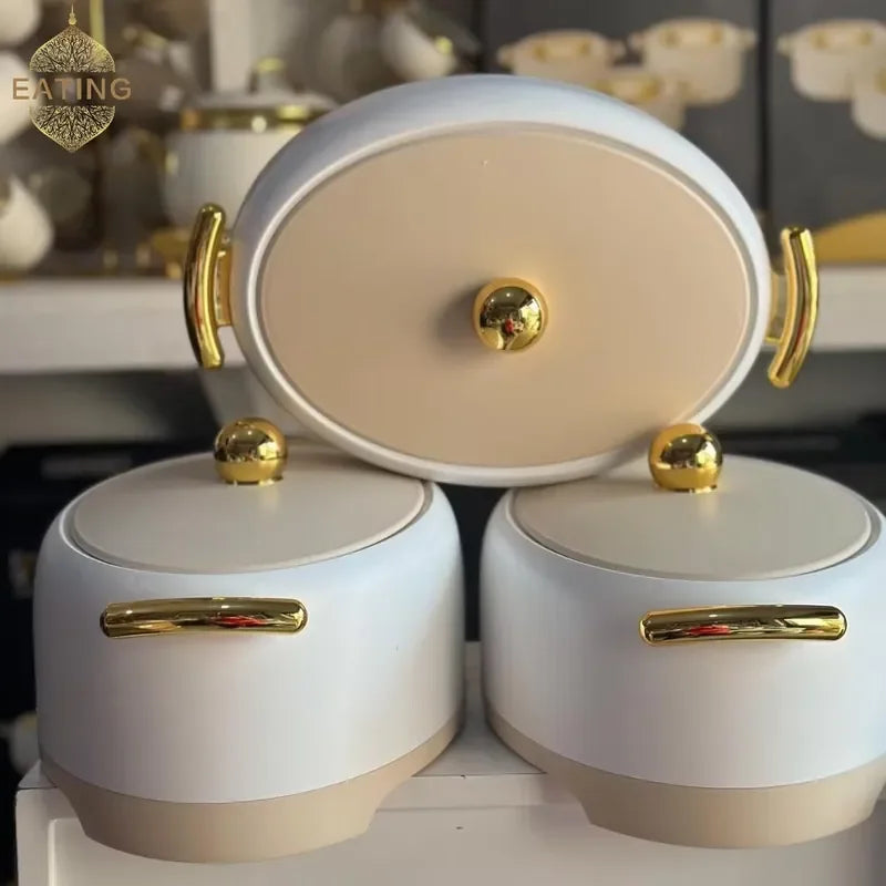 Wholesale Gift 3Pcs Set Thermal Hot Pot Containers Sets for Cookware 2.0L+2.5L+3.0L Food Casserole Food Warmers