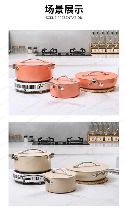 4-Piece Cookware Set, Stockpots 24cm/4.1L, 28cm/6.3L, 18cm/1.9L, 28cm/4L, Kitchen Starter Pots & Pans