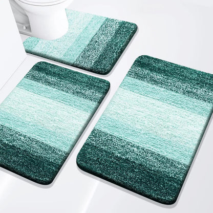 Bathroom Rugs Set 3 Piece, Extra Soft and Absorbent Bath Rugs, Machine Wash Dry Bath Mats for Bathroom, Toilet