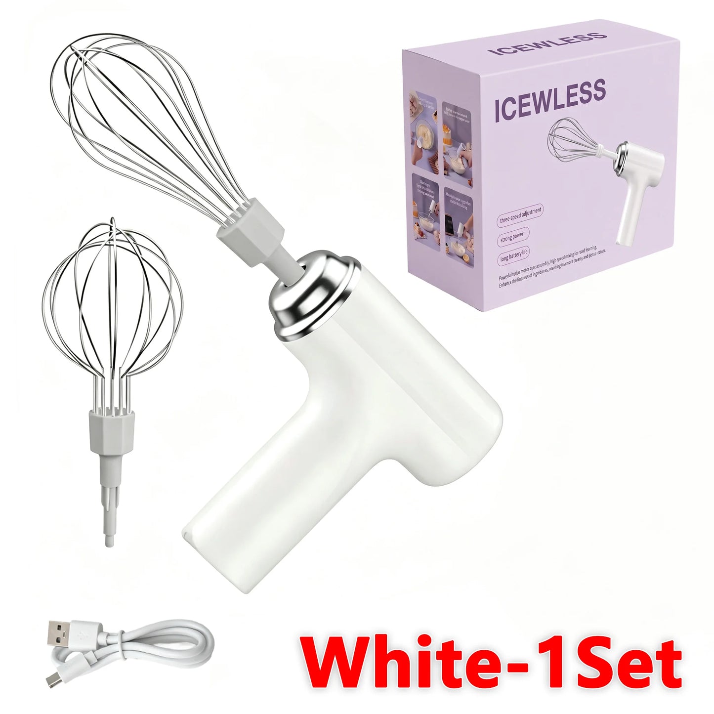 Electric Egg Beater Rechargeable Handheld Wireless Blender Mixer for Baking Cream Cakes Home Kitchen Tool 2026 New