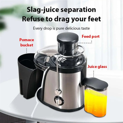 1.5L Stainless Steel Fruit Vegetable Centrifugal Juicer Auto Pulp Ejection, Wide Feeding Chute, High Efficiency Juice Extractor