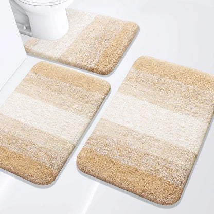Bathroom Rugs Set 3 Piece, Extra Soft and Absorbent Bath Rugs, Machine Wash Dry Bath Mats for Bathroom, Toilet