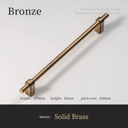 Santaya Solid Brass Cabinet Handle and Knob Drawer Knobs T Bar Bedroom Kitchen Handle Hardware / Drawer Pulls Antique Bronze