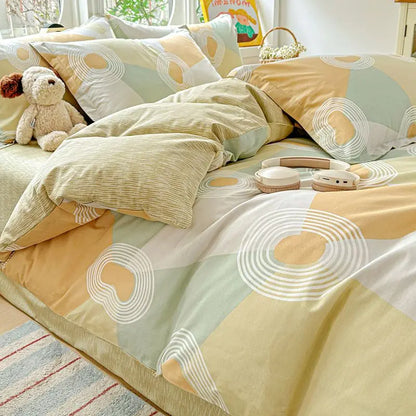 100% Cotton Bedding Set Duvet Cover Set,Quilt Cover Pillowsham, Wrinkle Free Machine Washable, All Season Comfort 240x220