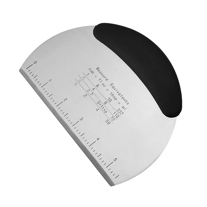 Dough Scraper Stainless Steel Pastry Dough Cutter Semicircular Bench Scraper Cake Bread Pizza Dough Cutter Chopper Baking Tools