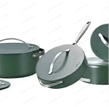 4-Piece Cookware Set, Stockpots 24cm/4.1L, 28cm/6.3L, 18cm/1.9L, 28cm/4L, Kitchen Starter Pots & Pans