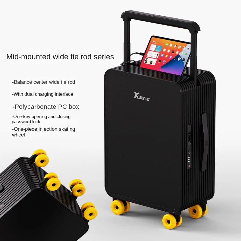 2026 New Centered Wide-Rod 20-Inch Carry-on Bag with Password Lock