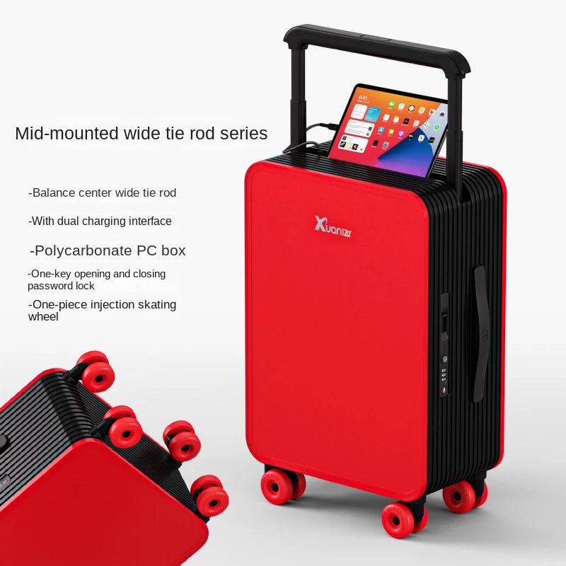 2026 New Centered Wide-Rod 20-Inch Carry-on Bag with Password Lock