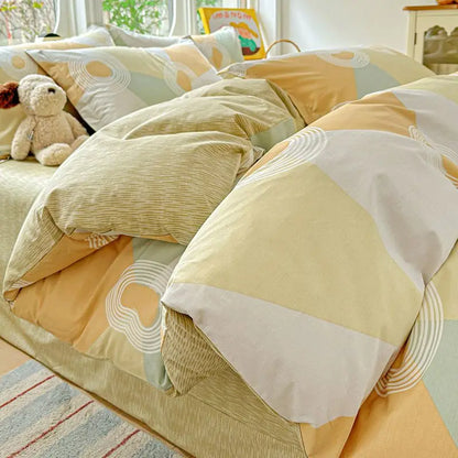 100% Cotton Bedding Set Duvet Cover Set,Quilt Cover Pillowsham, Wrinkle Free Machine Washable, All Season Comfort 240x220