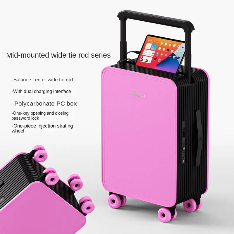 2026 New Centered Wide-Rod 20-Inch Carry-on Bag with Password Lock
