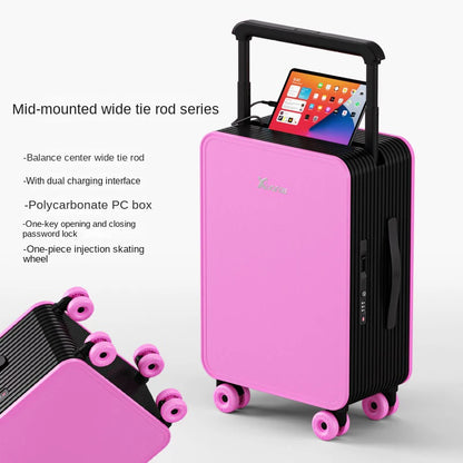 2026 New Centered Wide-Rod 20-Inch Carry-on Bag with Password Lock