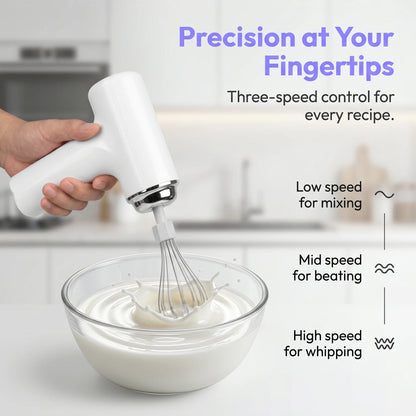Electric Egg Beater Rechargeable Handheld Wireless Blender Mixer for Baking Cream Cakes Home Kitchen Tool 2026 New