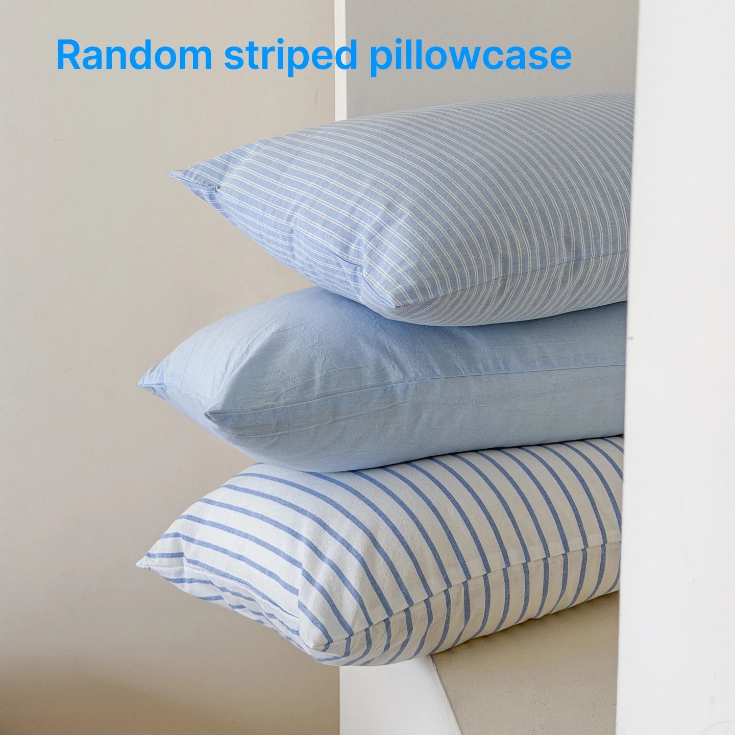 Japanese Blue Striped 100% Cotton Duvet Cover Set Queen King Bedding Set Soft Skin-friendly Comforter Cover Pillowcases Bedsheet