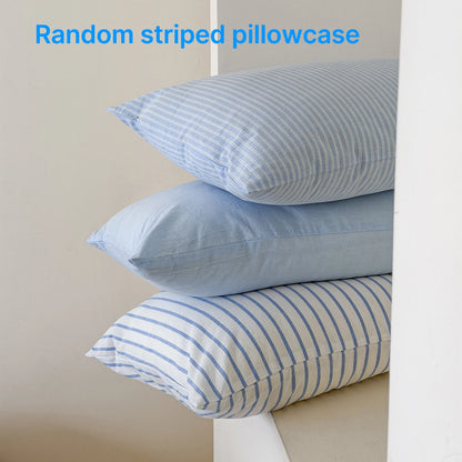 Japanese Blue Striped 100% Cotton Duvet Cover Set Queen King Bedding Set Soft Skin-friendly Comforter Cover Pillowcases Bedsheet
