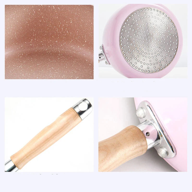 Kitchen Pot 16 CM Mini Milk Pans Christmas Gift Chocolate Milk Soup No-Stick Cooking Pot General Use for Gas & Induction Cooker