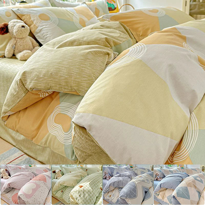 100% Cotton Bedding Set Duvet Cover Set,Quilt Cover Pillowsham, Wrinkle Free Machine Washable, All Season Comfort 240x220