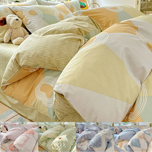 100% Cotton Bedding Set Duvet Cover Set,Quilt Cover Pillowsham, Wrinkle Free Machine Washable, All Season Comfort 240x220
