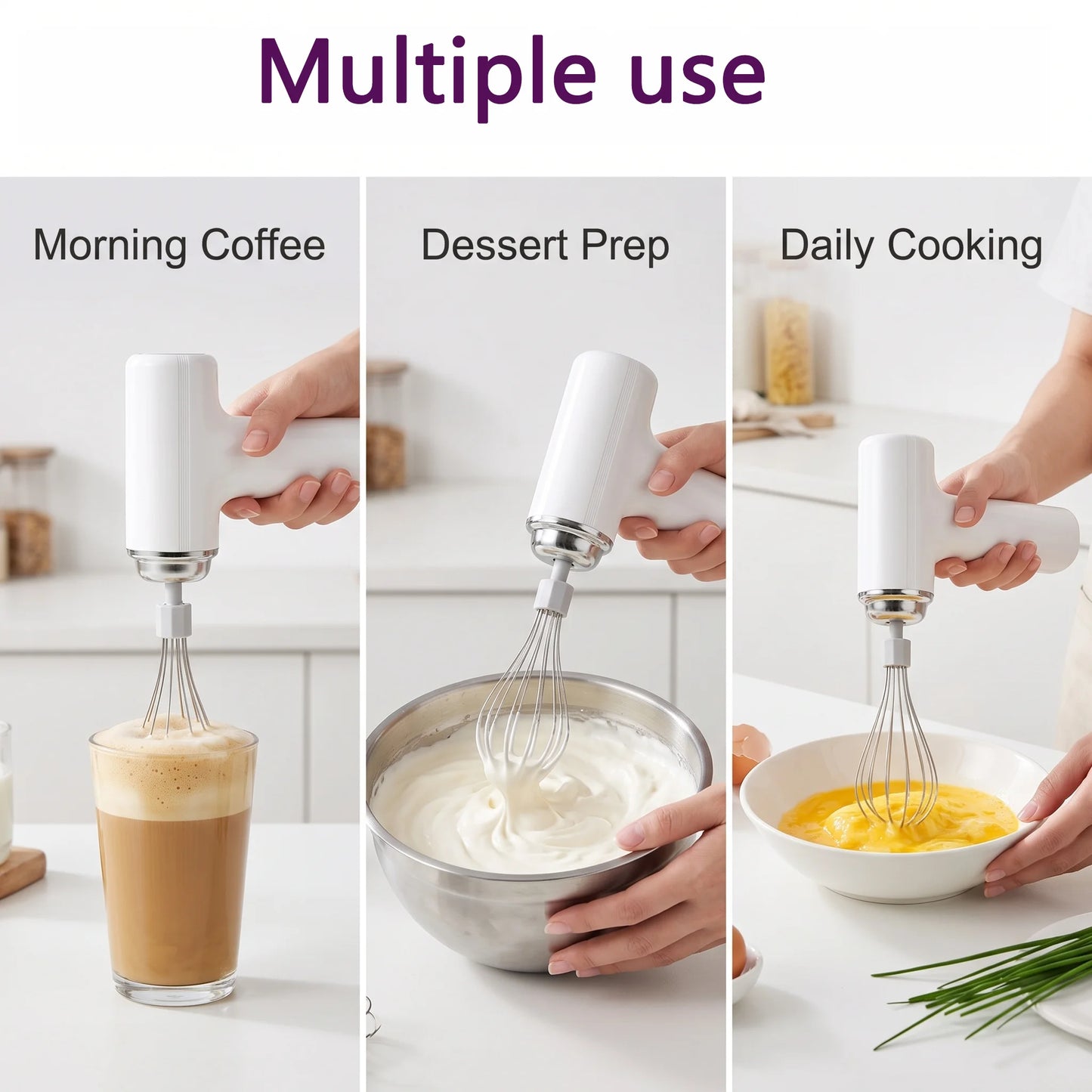 Electric Egg Beater Rechargeable Handheld Wireless Blender Mixer for Baking Cream Cakes Home Kitchen Tool 2026 New