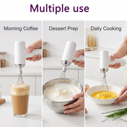 Electric Egg Beater Rechargeable Handheld Wireless Blender Mixer for Baking Cream Cakes Home Kitchen Tool 2026 New