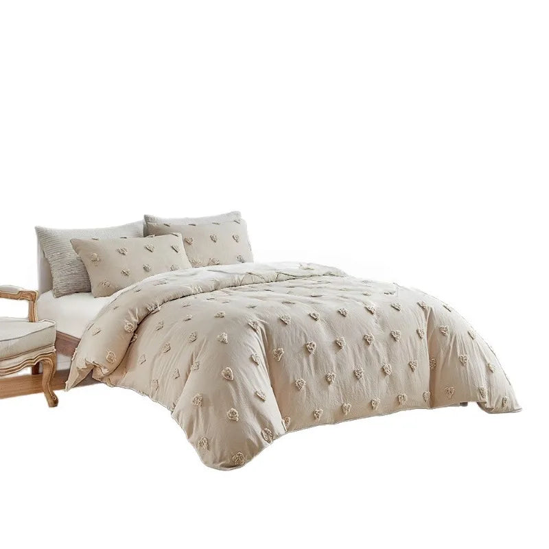 Heart Shape Fluffy Duvet Cover Set All Seasons Bedding Set with Quilt Cover and Pillowcase Double Queen Comforter Cover Set