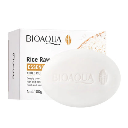 1/2/3PCS Rice Puree Soap, Gentle Cleansing Bath Soap, Unisex Full-Body Cleansing Soap, Dense Foam For Daily Facial Cleansing And Bathing, Household Portable Multifunctional Cleaning Soap, 100G Daily Household Hand Wash Soap