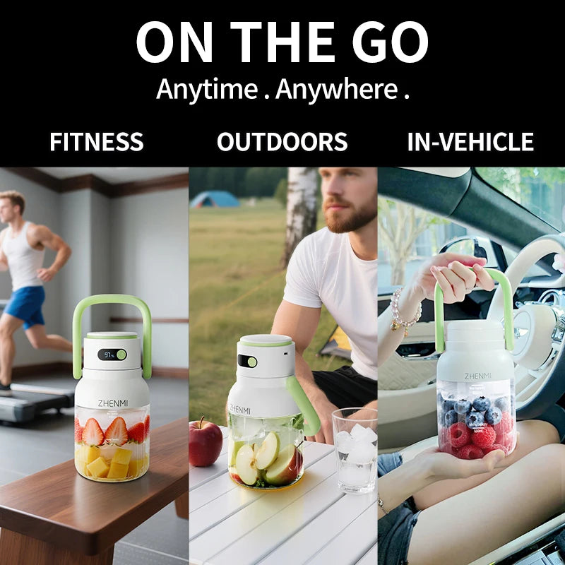 Holidays and Birthdays Blender for Shakes & Smoothies! ZHENMI BPA-Free Cordless Blender, 33oz, Ice Crushing, USB Rechargeable,