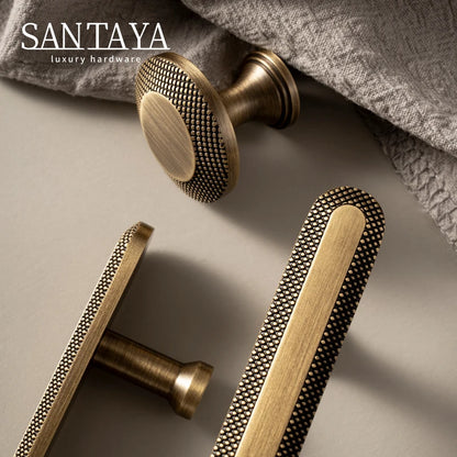 Santaya Knurled Grid Antique Brass Kitchen Cabinet Handle Bronze Pulls Kitchen Cabinets T Bar Pull Hardware Cupboard Drawer Knob