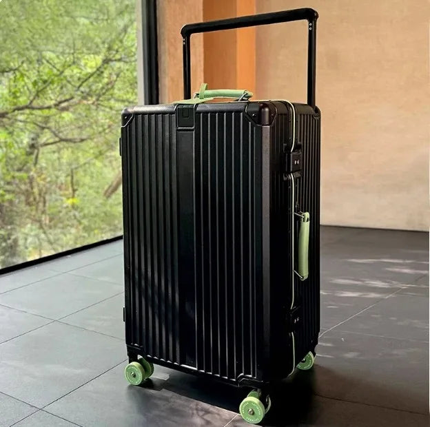 BunnyFly Wide Handlebar Travel Trolley Suitcase with Colorful Silent Wheels TSA Lock Rolling Luggage Large Capacity PC Material