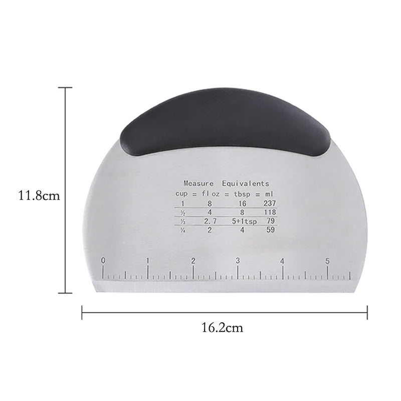 Dough Scraper Stainless Steel Pastry Dough Cutter Semicircular Bench Scraper Cake Bread Pizza Dough Cutter Chopper Baking Tools